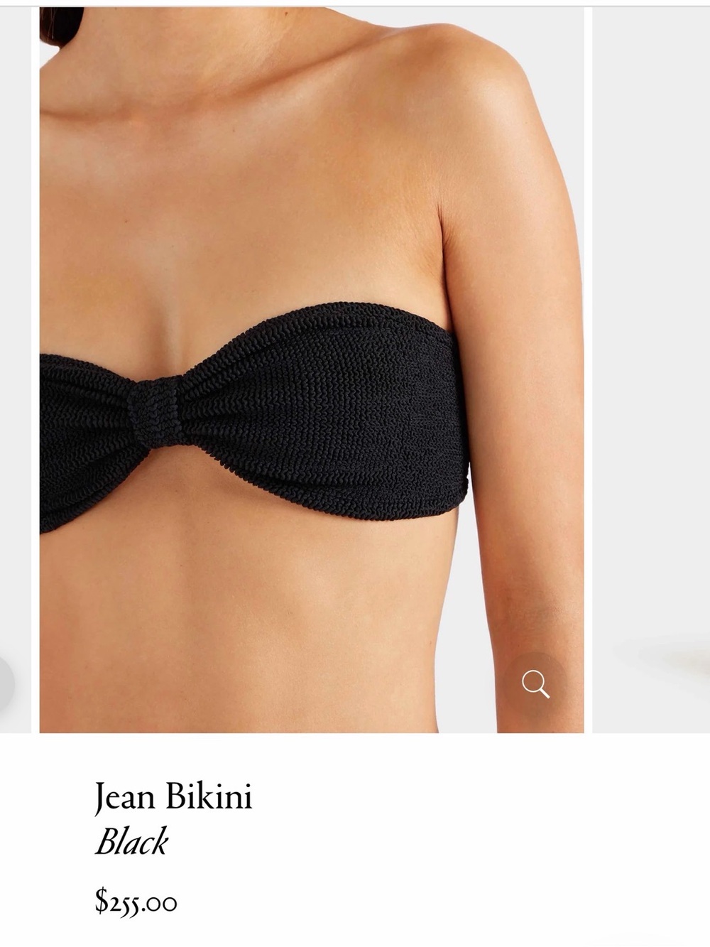 Hunza G Black Textured Strapless Bandeau Bikini - Picture 2 of 10